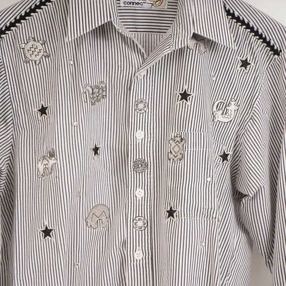 90's Vintage Stud3 Connection w/ Rabbit, Turtle, Snake, Star Patches Size Small - Picture 2 of 8